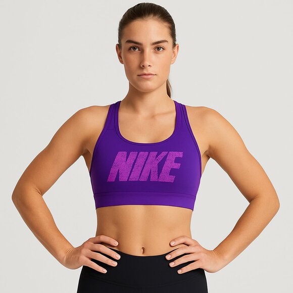 Nike Pro Classic Logo Purple Snake Sports Bra M - Picture 7 of 7